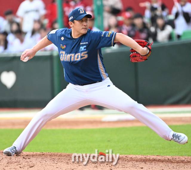 2023년 10월 22일 오후 인천 SSG 랜더스 필드에서 열린 '2023 신한은행 SOL KBO리그' 준플레이오프 1차전 NC 다이노스-SSG 랜더스 경기. NC 이용찬./마이데일리