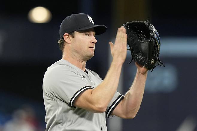 9월 28일(한국시각) 토론토 블루제이스전에서 완봉승을 거둔 게릿 콜. AP연합뉴스