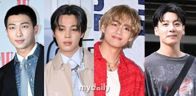 방탄소년단 RM, 지민, 뷔, 정국 / 마이데일리