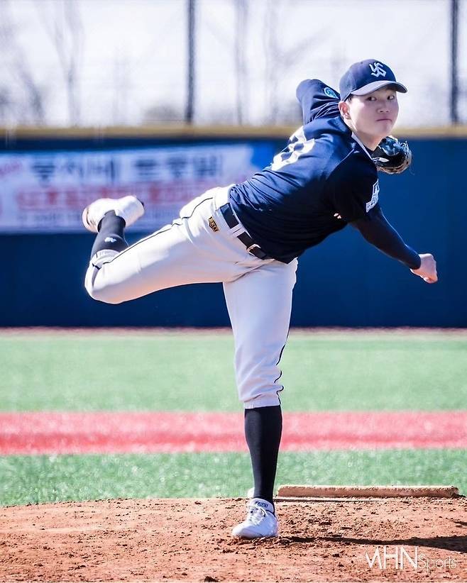 이윤은 재활 완치 후 첫 불펜 투구에서 144km의 속구를 기록했다. 사진=이윤 본인 제공