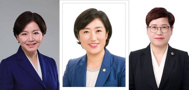 사진 왼쪽부터 박미정, 신수정, 김나윤 광주광역시의원.