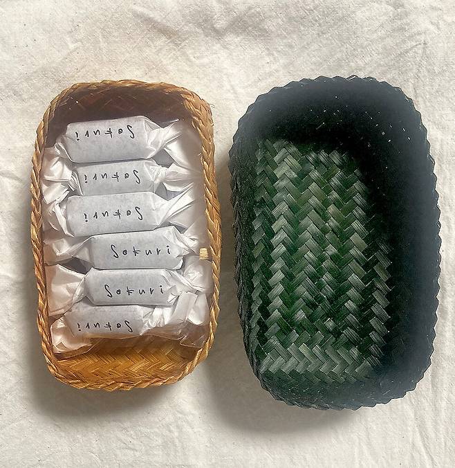 ‘강냉이소쿠리’에서 선물용으로 파는 캐러멜. 박미향 기자