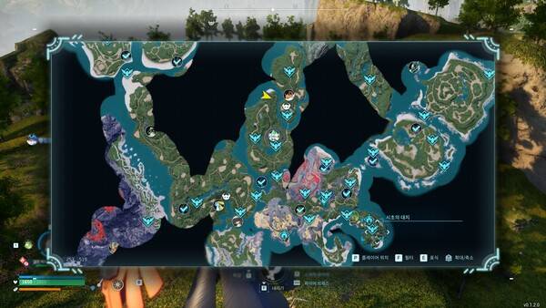 - 시작의 대지 기준으로 좌측 상단에 있는 호수 중앙 근처에 존재한다