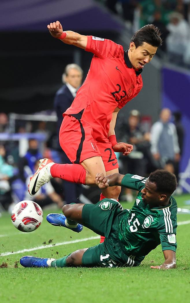 축구대표팀의 김태환. 도하 | 연합뉴스