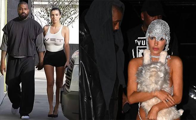 미국 래퍼 칸예 웨스트(예)와 아내 비앙카 센소리 /사진=트위터 갈무리