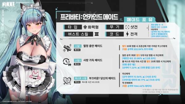 - 메이드 프리바티 스킬 구성