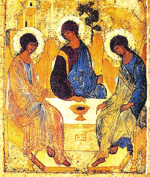 러시아 화가 안드레이 루블로프(1360~1430)의 대표작인 ‘삼위일체(The Trinity)’. 1411년 작품으로 성부 성자 성령의 삼위를 묘사했다. 국민일보DB