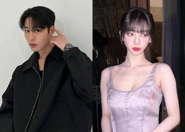 교제를 시작한 배우 이재욱과 그룹 에스파 멤버 카리나. 이재욱, 카리나 사회관계망서비스 캡처