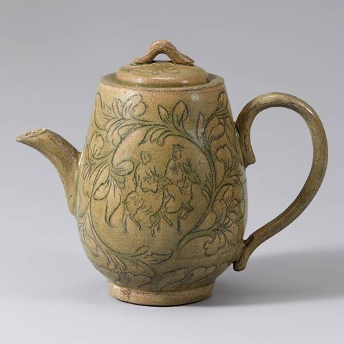 ‘송 요주요인물문주자’(宋 耀州窑人物纹执壶, 17.5×5×7cm)