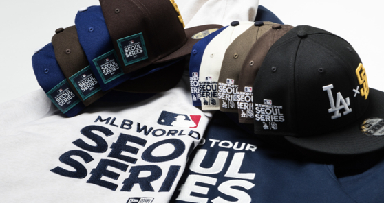 New Era Korea releases a line of limited edition merch ahead of the MLB's Seoul Series. [SCREEN CAPTURE]