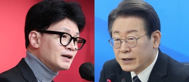 한동훈(왼쪽) 국민의힘 비상대책위원장·이재명 더불어민주당 대표. 뉴스1