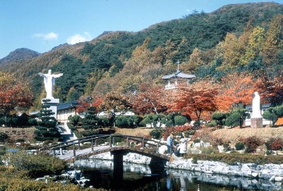 천주교 박해를 피해 주론산 골짜기로 모인 사람들은 6개 마을을 만들고 옹기를 구워 팔면서 신앙공동체를 유지했다. 골짜기 전체 모양이 오목한 배 밑창을 닮았다고 하여 주론(舟論) 다른 말로 ‘배론’이라고 불렸다. 사진 : 제천시.