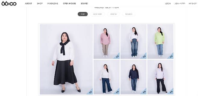 플러스 사이즈 쇼핑몰 '육육일공공.' 육육일공공 캡처.