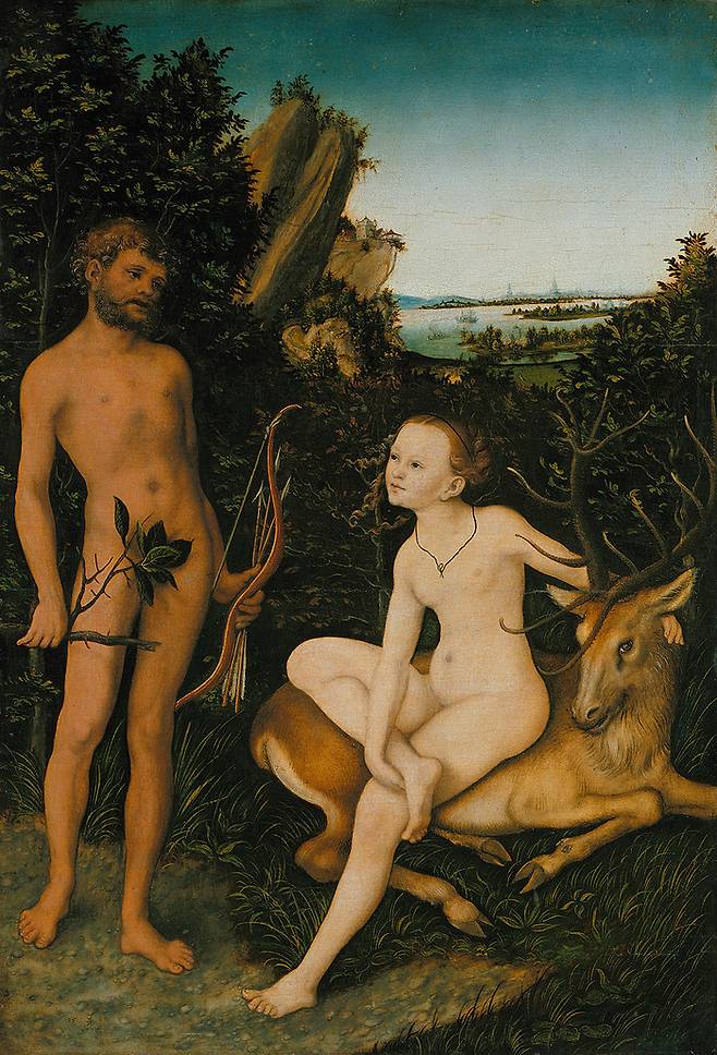르네상스 시절 유럽에서는 하얗고 창백한 피부가 유행했다. 그림은 루카스 크라나흐의 ‘아폴로와 다이애나’.