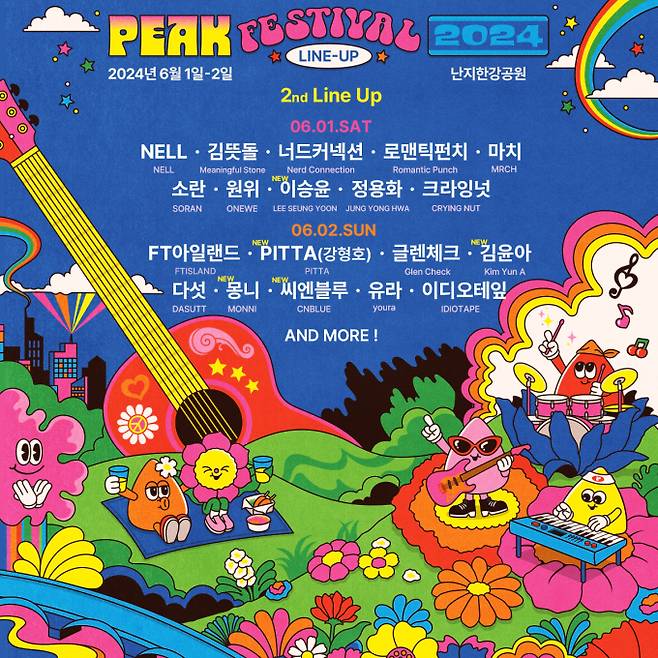 ‘PEAK FESTIVAL 2024’ 2차 라인업 포스터 (제공: 미디어뷰)