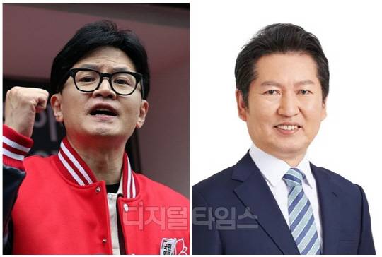 한동훈(왼쪽) 국민의힘 비상대책위원장과 정청래 더불어민주당 수석최고위원. <디절타임스 DB, 연합뉴스>