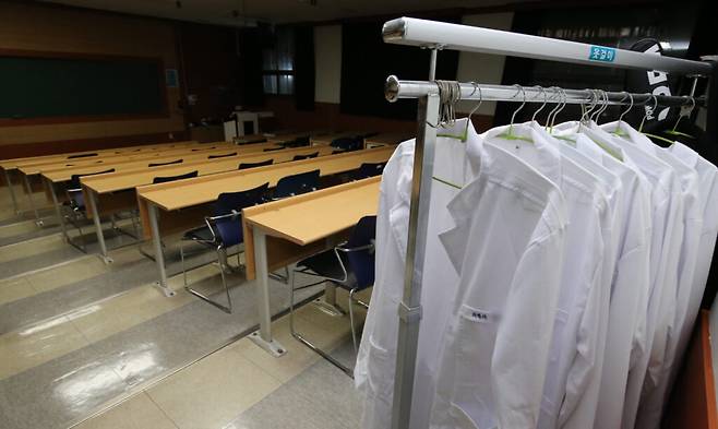 지난 5일 대전에 위치한 한 의과대학 의학과 전용강의실이 비어 있다. [사진=뉴스1]