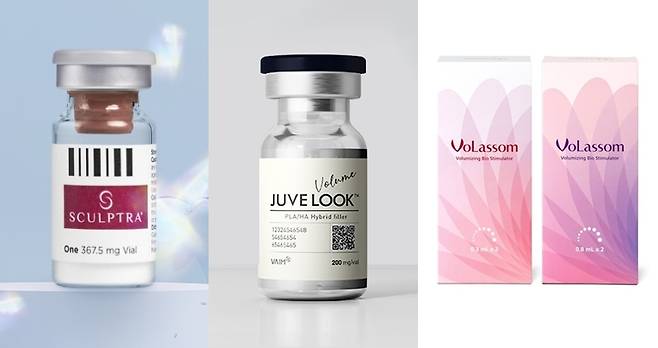 (왼쪽부터)스컬트라, 쥬베룩, 볼라썸./사진=갈더마, 바임, 디엔씨 제공