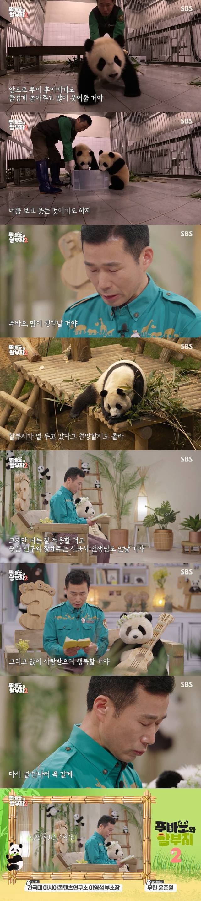 푸바오에게 못다 한 이야기를 전한 강철원 사육사./SBS '푸바오와 할부지 2' 방송 캡처