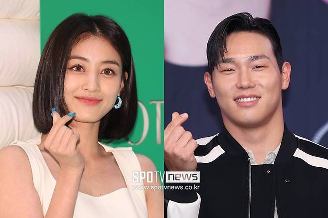 ▲ 트와이스 지효(왼쪽), 윤성빈. ⓒ곽혜미 기자