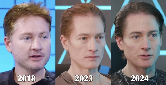 미국의 억만장자 IT 사업가 브라이언 존슨이 자신의 SNS에 2018년, 2023년, 2024년 얼굴 사진을 공개했다. 브라이언 존슨 엑스 캡처