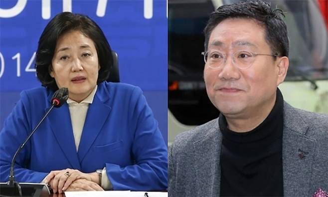박영선 전 중소벤처기업부 장관. 양정철 전 민주연구원장. (연합뉴스)