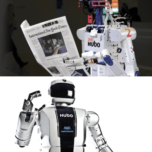 재난구조 로봇 'DRC-휴보'(위)와 인간형 2족 보행로봇 '휴보-2' (사진=레인보우로보틱스)