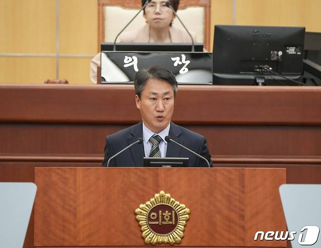 19일 진형석 전북자치도의원이 임시회에서 5분 발언을 하고 있다.(의회제공)2024.4.19/뉴스1