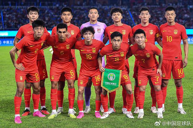 지난 2023년의 중국 U-23팀, 사진=중국 축구 국가대표팀 공식 SNS
