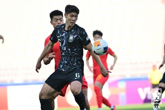 한국은 19일(현지시간) 열린 2024 AFC U23 아시안컵 조별리그 2차전에서 중국을 2-0으로 이겼다. (대한축구협회 제공)
