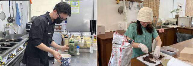 화성 남양읍에 위치한 LH 희망상가에서 창업한 황성욱 대표(왼쪽)와 김혜수 대표. 이지민기자