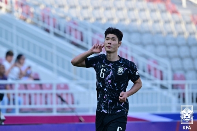 한국 U-23 축구 대표팀 스트라이커 이영준. 사진=대한축구협회 제공