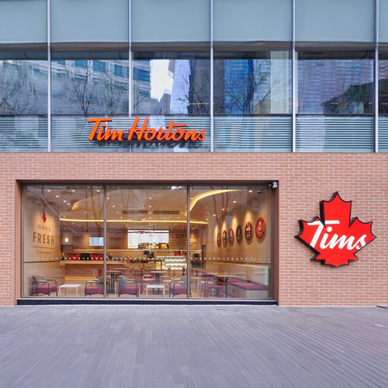 Tim Hortons' sixth Korean store by Gwanghwamun subway station in Jongno District, which opened on April 16 [TIM HORTONS]