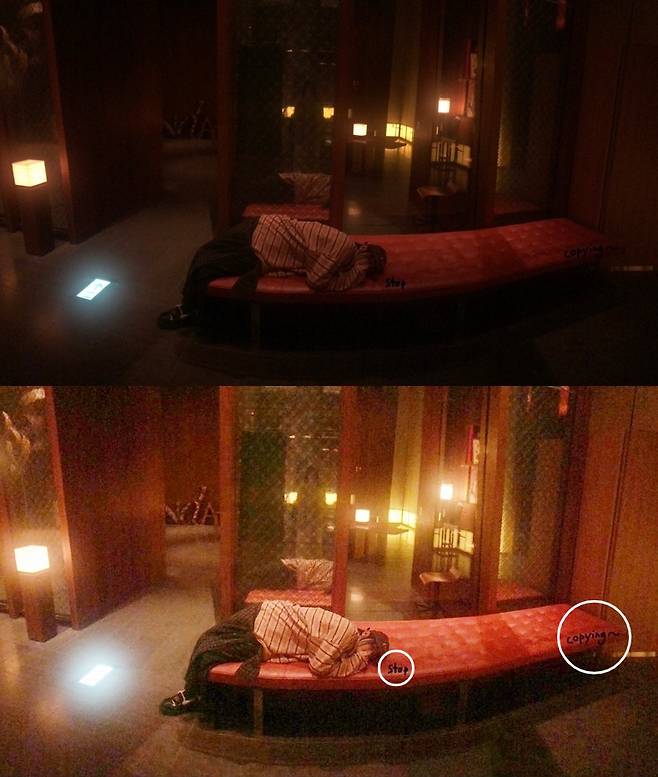 그룹 뉴진스 혜인이 해린의 모습을 포착했다. /사진=팬 커뮤니티 포닝