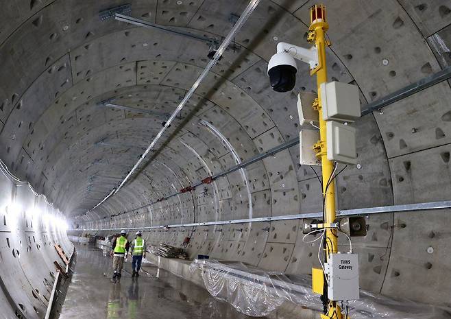 현대건설 터널현장에 설치된 HITTS 장비. /현대건설 제공