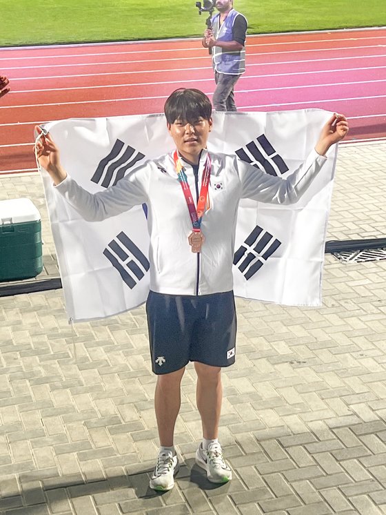 U20 아시아육상선수권 남자 창던지기 동메달을 따낸 정준석. 사진 대한육상연맹