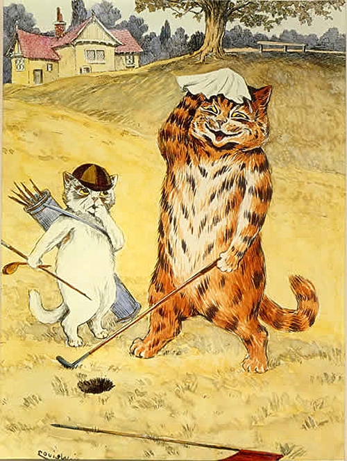 루이스 웨인은 골프를 치고 있는 고양이들처럼 의인화 한 고양이그림으로 일약 선풍적인 인기를 모았다.