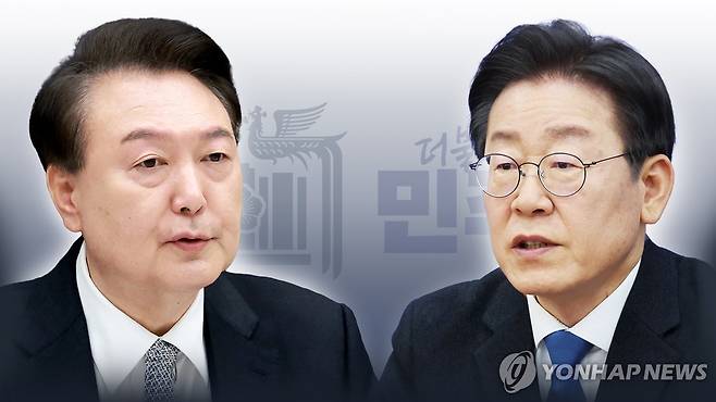 윤석열 대통령 - 이재명 대표 회담 (PG) [강민지 제작] 사진합성·일러스트