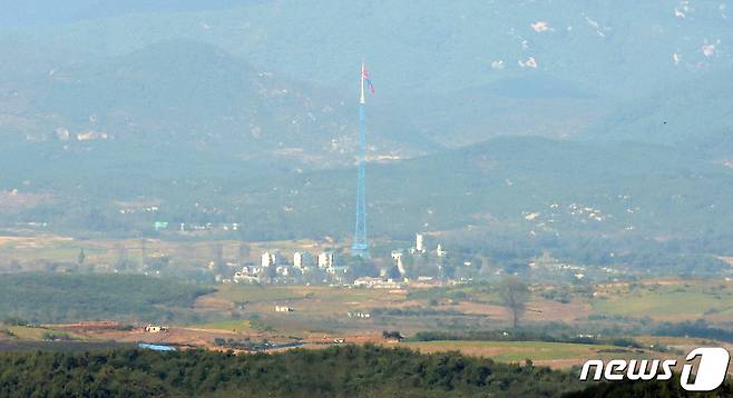 북한 황해북도 개풍군 마을. 2023.10.9/뉴스1 ⓒ News1 김진환 기자