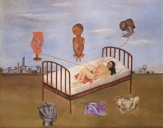 프리다 칼로, ‘헨리 포드 병원’, 1932, 돌로레스 올메도 파티노 박물관, 멕시코시티