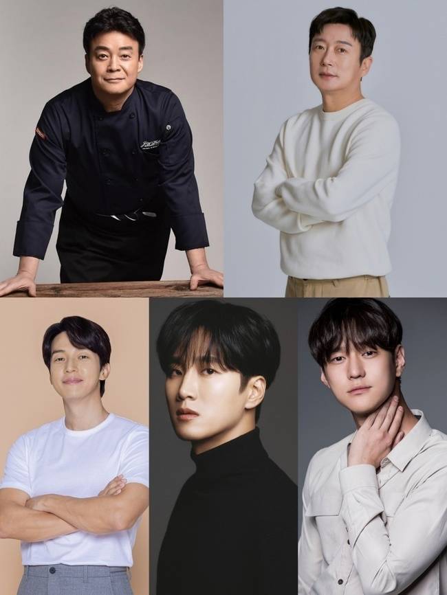 사진=왼쪽 위부터 시계 방향/백종원, 이수근, 고경표, 안보현, 허경환/각 소속사 제공