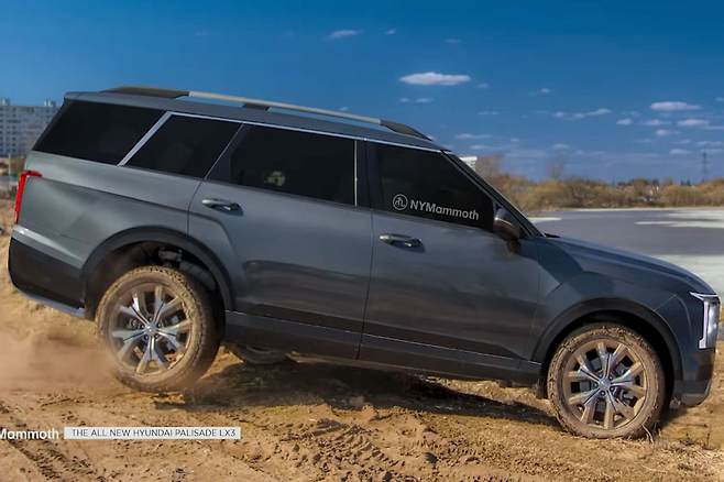 팰리세이드 풀체인지 측면 디자인 예상도