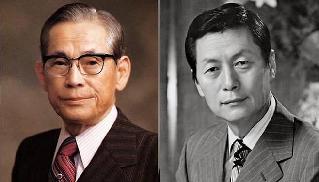 이병철 삼성 창업자와 신격호 롯데그룹 창업자. 사진=한국경제신문