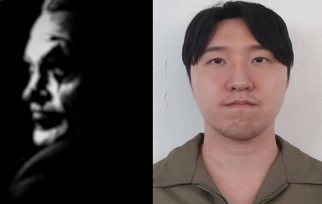 김레아가 범행 전날 자신의 SNS에 올린 영화 '배트맨' 시리즈의 악당 조커 사진(좌)과 검찰이 공개한 김레아의 머그샷(우)