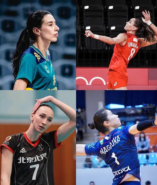 왼쪽 위부터 시계방향으로 쉐일라 카스트로- 나탈리아 곤차로바- 나가오카 미유-안나 라자레바, 개인 SNS 갈무리