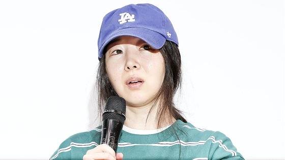 민희진 어도어 대표가 지난달 25일 오후 서울 서초구 한국컨퍼런스센터에서 열린 입장 발표 기자회견에서 발언하고 있다. 연합뉴스