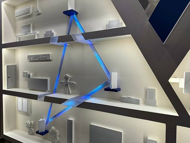 ▲ 공유기 제품들도 전시되어 있다