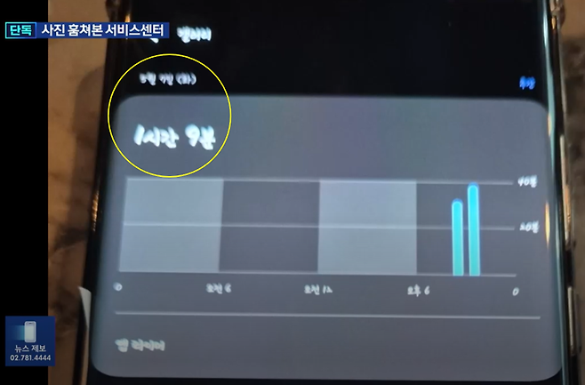 휴대전화 서비스센터 직원이 수리를 맡긴 고객의 휴대전화를 집으로 가져가 1시간 넘게 사진첩을 훔쳐본 일이 발생했다./사진=KBS뉴스 캡처