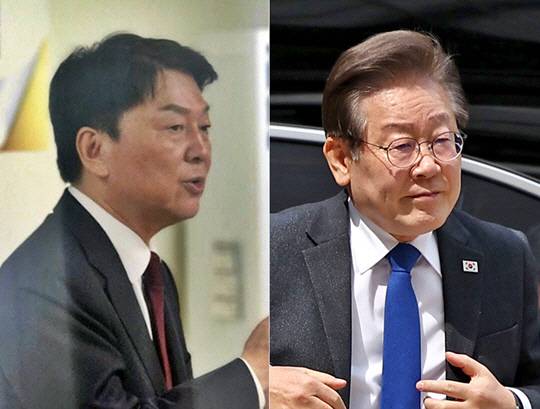 왼쪽부터 안철수 국민의힘 의원, 이재명 더불어민주당 대표.<안철수 국회의원 페이스북 사진·연합뉴스 사진 갈무리>