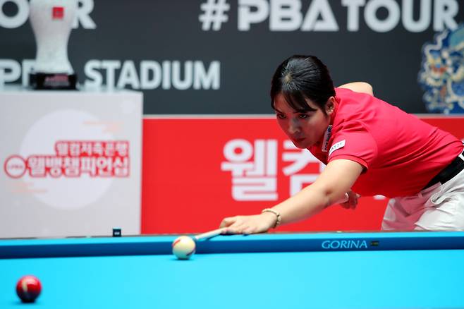 우리금융캐피탈 LPBA 챔피언십 32강에 오른 스롱 피아비. 사진=프로당구협회